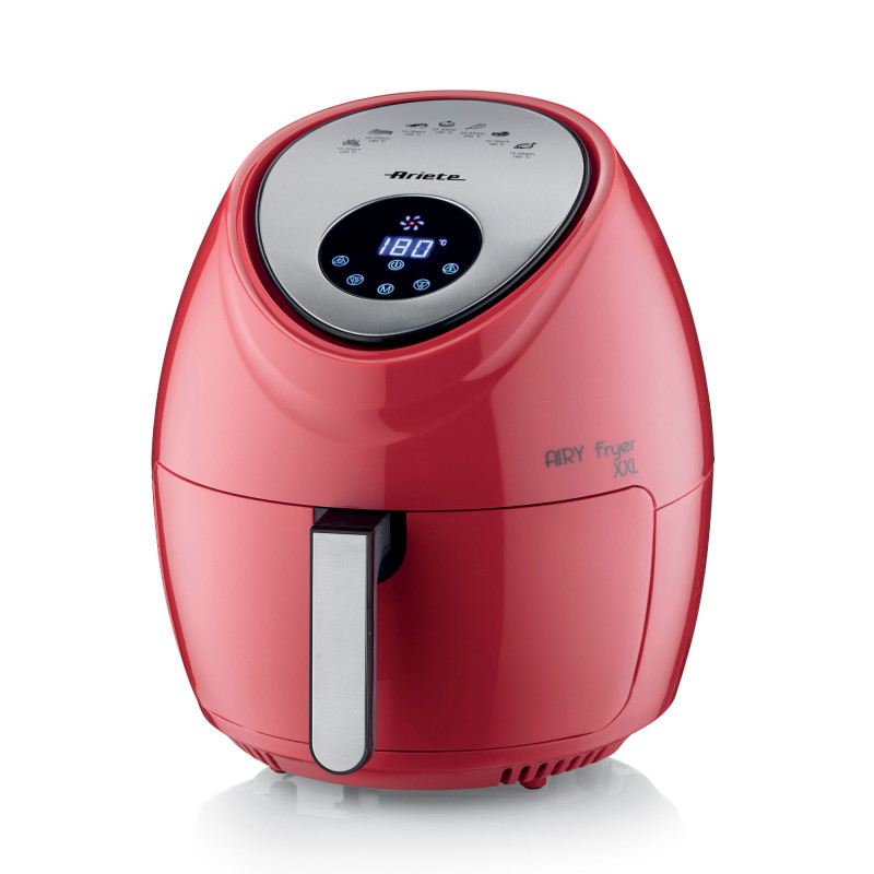 Фритюрник с горещ въздух Ariete AIRY FRYER XXL 4618/01, 1800W,  5.5 л, 7 програми, Таймер, LCD сензорен дисплей, Червен