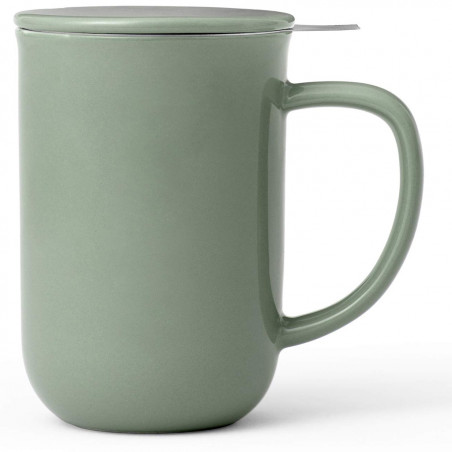 Cana pentru ceai cu infuzor si capac Viva Scandinavia Minima V77546, 500 ml, Portelan, Verde