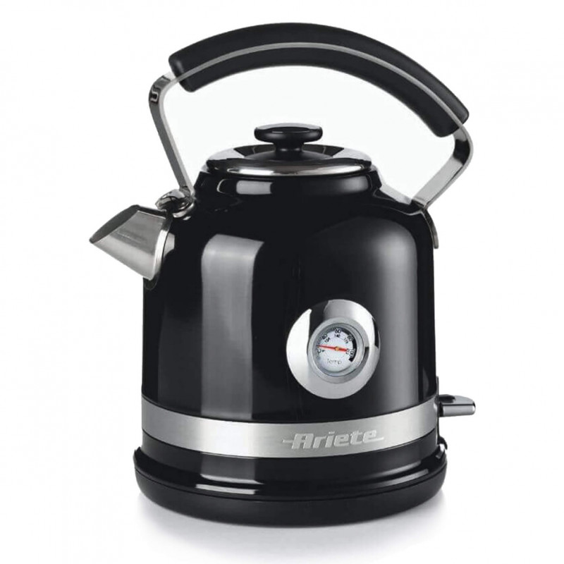 Cana electrica Ariete MODERNA 2854/02, 2000W, 1.7 L, Timer, 360° rotire, Filtru detasabil, Negru