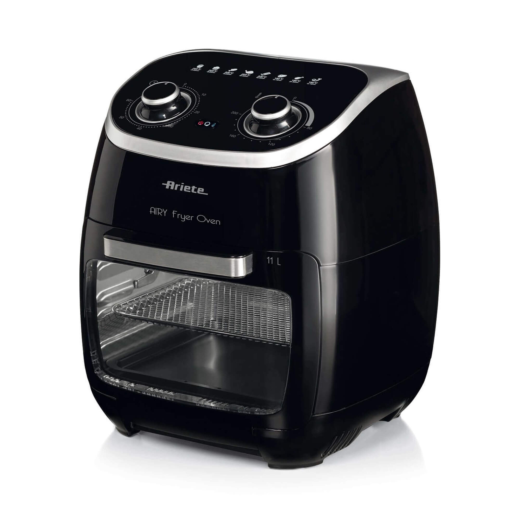 Фритюрник-фурна с горещ въздух Ariete AIRY FRYER OVEN 4619/00, 2000W, 11 л, 8 програми, 80-200C, Ротационен грил, Таймер, Черен