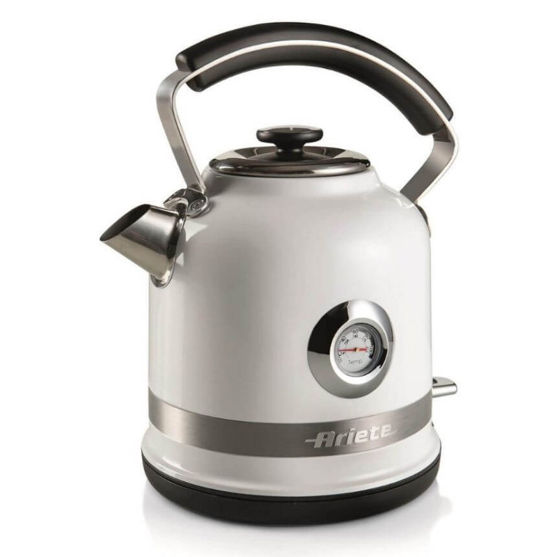 Електрическа кана Ariete MODERNA 2854/01, 2000W, 1.7 л, Термометър, 360C безжична основа, Подвижен филтър, Бял