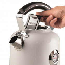 Електрическа кана Ariete MODERNA 2854/01, 2000W, 1.7 л, Термометър, 360C безжична основа, Подвижен филтър, Бял
