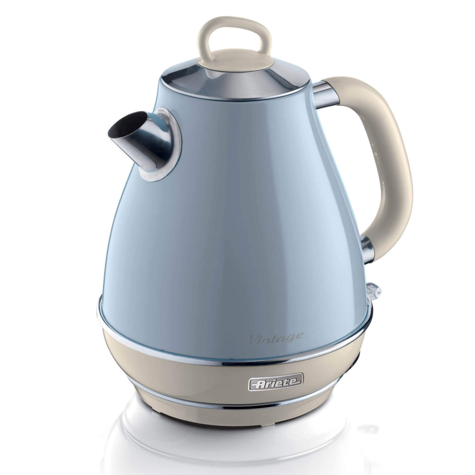 Ariete Albastru Fierbător Electric Vintage 2869/05, 2000W, 1.7 L, Filtru Detașabil, Fereastră De Apă, 360C Bază Fără Fir,