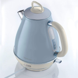 Електрическа кана VINTAGE 2869/05, 2000W, 1.7 л, Подвижен филтър, Прозорец за водата, 360C безжична основа, Син