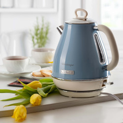 Fierbător electric VINTAGE 2869/05, 2000W, 1.7 l, Filtru detașabil, Fereastră de apă, 360C bază fără fir, Albastru