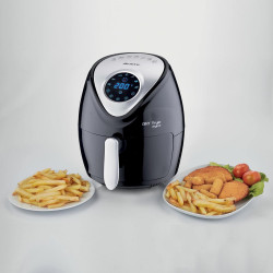Фритюрник с горещ въздух Ariete AIRY FRYER DIGITAL 4616/00, 1300W, 2.6 л, 7 програми, До 200C, LCD сензорен дисплей, Таймер, Черен