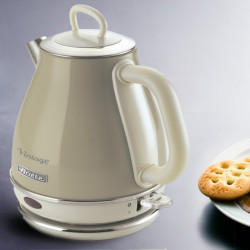 Ariete VINTAGE 2868/03 Electric Kettle, 1630W, 1 L, Metal Body, Rapid Boiling, Cordless Base, Beige