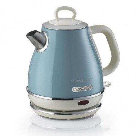 Ariete VINTAGE 2868/05 Electric Kettle, 1630W, 1 L, Metal Body, Rapid Boiling, Cordless Base, Blue