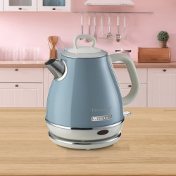 Ariete VINTAGE 2868/05 Electric Kettle, 1630W, 1 L, Metal Body, Rapid Boiling, Cordless Base, Blue