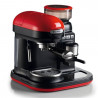 Espressor manual Ariete ESPRESSO MODERNA 1318/00, 1080W, 15 bar, 0.8 L, Rasnita de cafea incorporata, Spumare lapte, Rosu