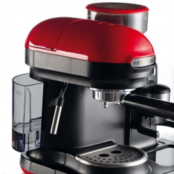 Еспресо машина Ariete ESPRESSO MODERNA 1318/00, 1080W, 15 bar, 0.8 л, Вградена кафемелачка, Стиймър, Червен