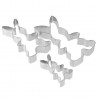 Set of 3 Dr. Oetker 1876 Bunny Cookie Cutters, 3 sizes, Stainless Steel, Silver