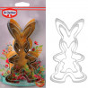 Set 3 forme pentru biscuiti iepuras Dr.Oetker 1876, 3 dimensiuni, Otel inoxidabil, Argintiu