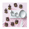 Dr. Oetker 1878 Set of 3 Linzer Cookie Cutters: Egg, Bunny, Lamb, Stainless Steel, Silver