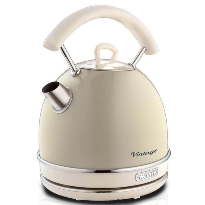 Електрическа кана/чайник Ariete VINTAGE 2877/03, 2000W, 1.7 л, Стоманен корпус, Студена повърхност, 360 основа, Бежов