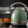 Ariete VINTAGE 2877/04 Electric Kettle, 2000W, 1.7 L, Stainless Steel Body, Cool-Touch Surface, 360° Base, Green