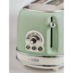 Ariete VINTAGE 0155/04 Toaster, 810W, 2-slice, 3 functions, 6 settings, Removable crumb tray, Green