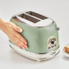 Тостер за хляб Ariete VINTAGE 0155/04, 810W, 2 филии, 3 функции, 6 степени, Подвижна тава за трохи, Зелен
