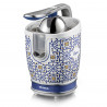 Ariete Capri JUICER 0413/0C Citrus Juicer, 85W, Metal Body, Quiet Operation, 2 Attachments, White/Blue