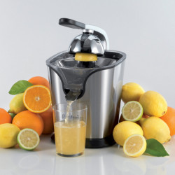 Presa electrica pentru citrice Ariete PRO JUICE 0411, 160W, Carcasa din otel, Con dublu cu clape, Inox