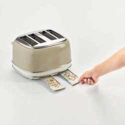 Prajitor de paine Ariete VINTAGE 0156/03, 1600W, 4 felii, 3 functii, 6 trepte, Tava firimituri detasabila, Bej