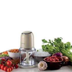 Tocator alimente Ariete VINTAGE 0438/03, 400W, 600 ml, 2 viteze, Otel inoxidabil, Bej