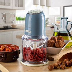 Tocator alimente Ariete VINTAGE 0438/05, 400W, 600 ml, 2 viteze, Otel inoxidabil, Albastru