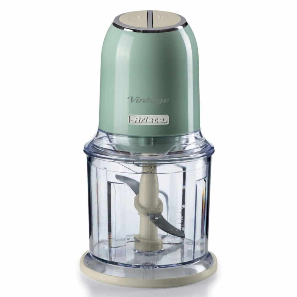 Чопър Ariete VINTAGE 0438/04, 400W, 600 мл, 2 скорости, Неръждаема стомана, Градуирана чаша, Зелен