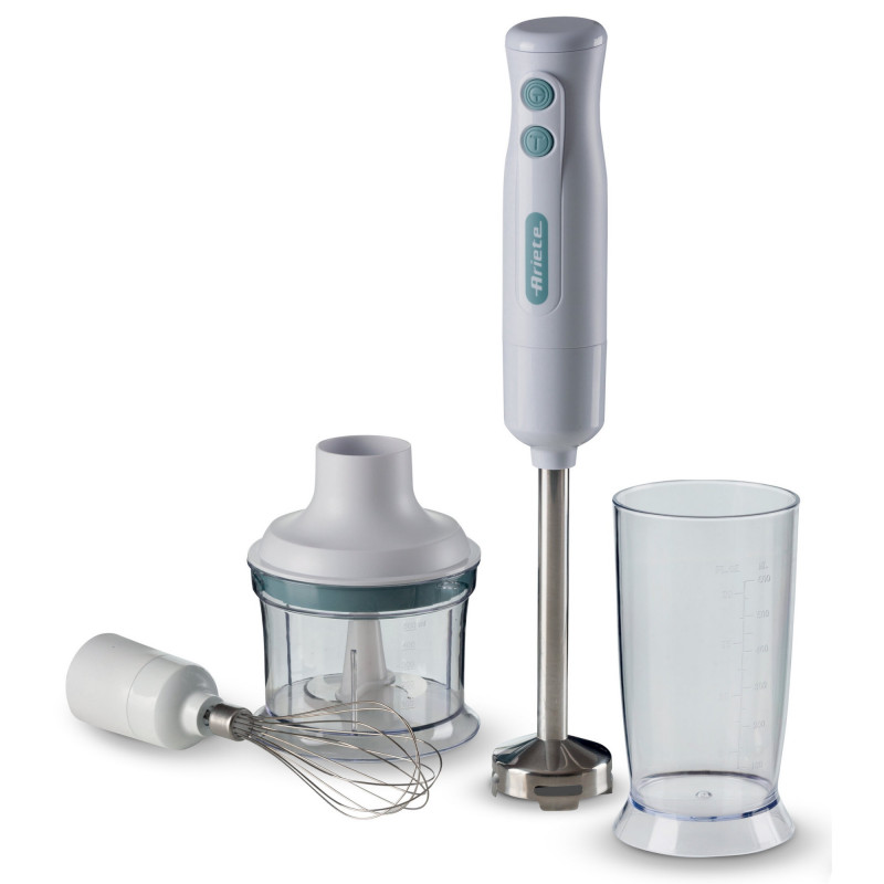 Set mixer, blender, tocator 3 în 1 Ariete BREAKFAST 0601/11, 700W, 500 ml, 2 viteze, Functie anti-stropire, Alb