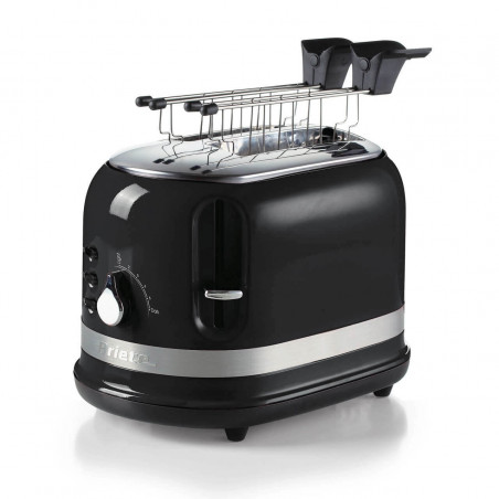 Ariete MODERNA 0149/02 Toaster, 815W, 2-slice, 3 functions, 6 settings, Removable crumb tray, Black