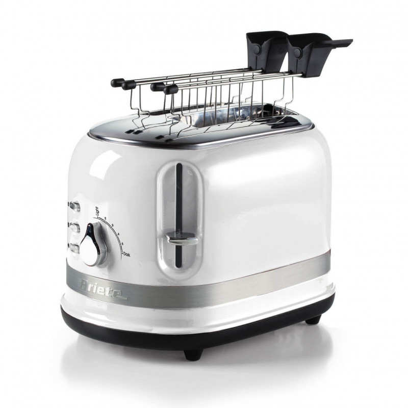 Prajitor de paine Ariete MODERNA 0149/01, 815W, 2 felii, 3 functii, 6 trepte, Tava firimituri detasabila, Alb