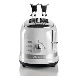 Тостер за хляб Ariete MODERNA 0149/01, 815W, 2 филии, 3 функции, 6 степени, Подвижна тава за трохи, Бял