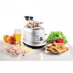 Prajitor de paine Ariete MODERNA 0149/01, 815W, 2 felii, 3 functii, 6 trepte, Tava firimituri detasabila, Alb