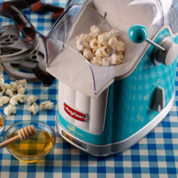 Aparat preparare popcorn cu aer cald Ariete Party Time 2.0 2958/01, 1100W, 600 g, Clean- pulse, Turcoaz