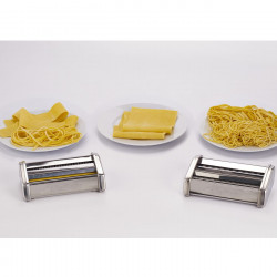 Ηλεκτρική μηχανή ζυμαρικών Ariete PASTAMATIC 1593/00, 90W, 2 ταχύτητες + παλμός, 9 επίπεδα πάχους, 5 σχήματα, Inox