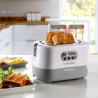 Prajitor de paine Ariete TOASTIME 0159/01, 700W, 2 felii, 3 functii, 9 trepte, Tava firimituri detasabila, Alb