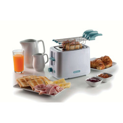 Τοστιέρα ψωμιού Ariete BREAKFAST 0157/04, 760W, 2 φέτες, κουμπί διακοπής, 7 στάδια, αφαιρούμενος δίσκος ψίχας, Λευκό