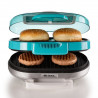 Ariete Party Time 0205/01 Burger and Sandwich Maker, 1200W, 2 compartments, Non-stick plates, Removable tray, Turquoise