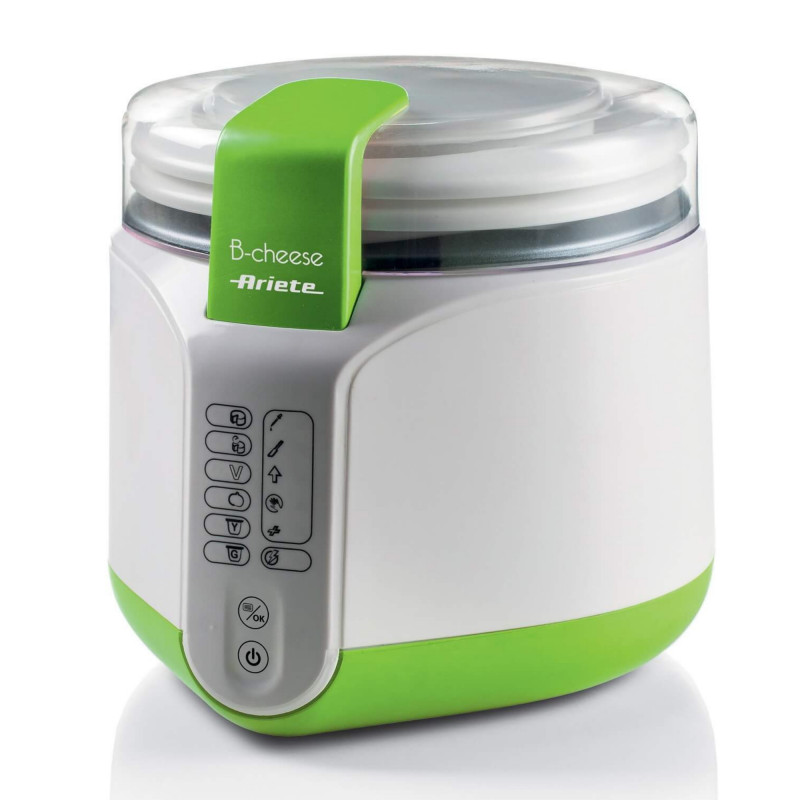 Уред за сирена и кисело мляко Ariete B-CHEESE 0615/00, 500W, 2 л, 6 програми, 90C, 6 индикатора, Бял/зелен