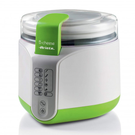 Уред за сирена и кисело мляко Ariete B-CHEESE 0615/00, 500W, 2 л, 6 програми, 90C, 6 индикатора, Бял/зелен