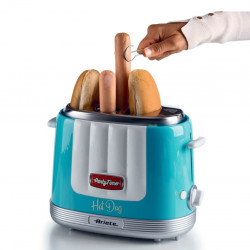 Aparat preparare hot-dog Ariete PARTY TIME 0206/01, 650W, 4 compartimente, 5 trepte, Functie Stop, Turcoaz