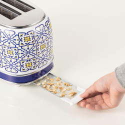 Ariete Capri 0155/0C Toaster, 810W, 2-slice, 3 functions, 6 settings, Removable crumb tray, White/Blue