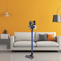 Κάθετη ηλεκτρική σκούπα Ariete SCOPA 2722/00, 120W, 1 l, 2 ταχύτητες, Μηχανοκίνητη βούρτσα με LED, Ένδειξη μπαταρίας, Μπλε