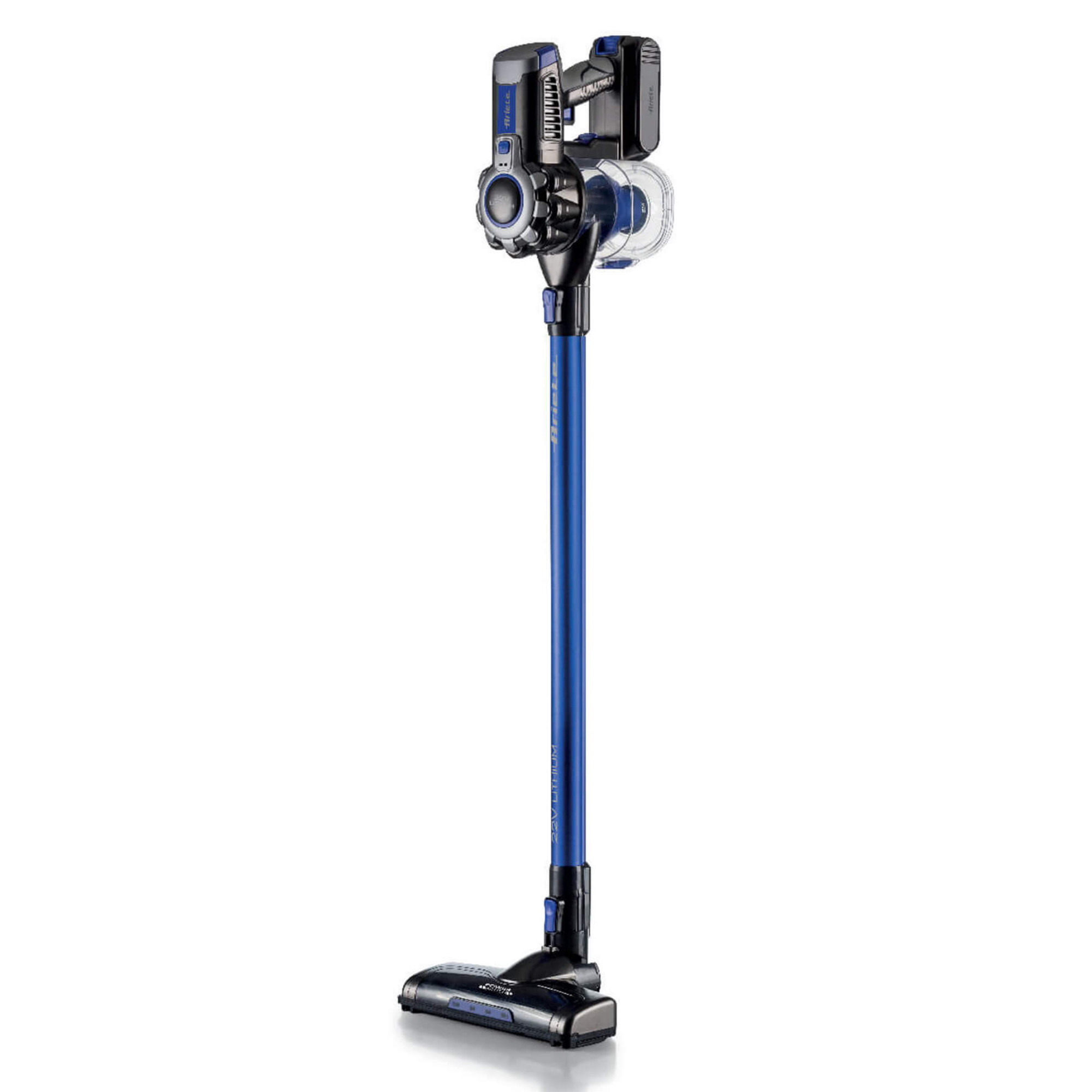 Вертикална прахосмукачка Ariete SCOPA 2722/00, 120W, 1 л, 2 скорости, Моторизирана четка с LED, Индикатор за батерия, Син
