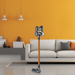 Κάθετη ηλεκτρική σκούπα Ariete SCOPA Digital 2723/00, 200W, Ψηφιακό μοτέρ, Φιλτράρισμα αέρα HEPA, Φώτα LED, Μηχανοκίνητη βούρτσα, Πορτοκαλί