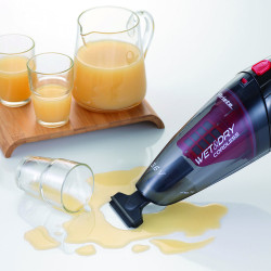 Ръчна прахосмукачка Ariete WET & DRY CORDLESS 2474/00, 400 мл, Батерия LI-Ion 1200 mAh/3.6V, Автономия 12 мин, Миещ се филтър, Черен/Червен