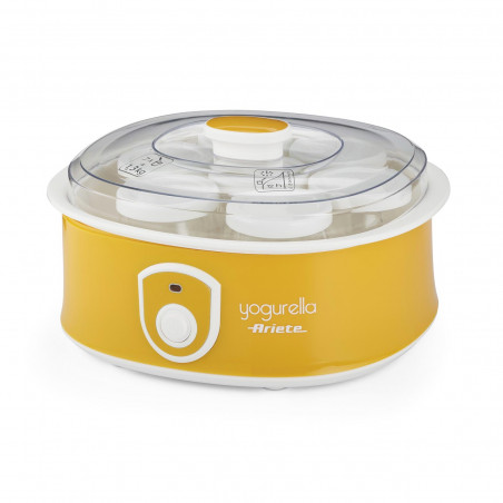 Уред за кисело мляко Ariete YOGURELLA 0617/00, 20 W, 1.3 л, 7 бурканчета, Разглобяем, Лесен за почистване, Жълт