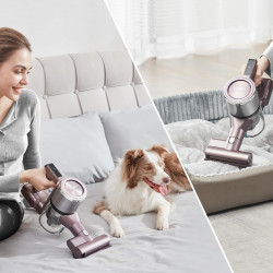 Вертикална прахосмукачка Eureka AK10 PRO, 450W, 29 kPa, 650 мл, 3 нива, 2500 mAh, Сензорен LED панел, HEPA, Лилав