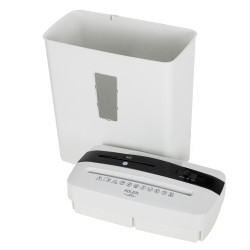 Distrugator de documente Adler AD 1037, 200 W, 13 L, Pana la 22 cm, 6 foi, CD/DVD si card, Pornire/oprire automata, Functie inversa, 69 dB, Alb