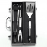Adler AD 6729 4-Piece Barbecue Set, Stainless Steel, Aluminum Carrying Case, Hanging Holes, Silver